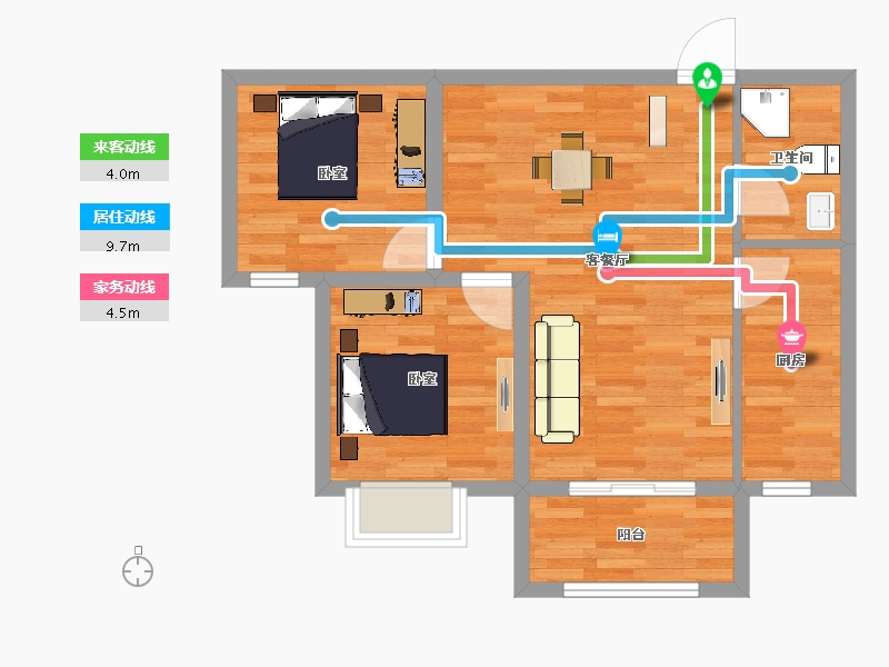 陕西省-西安市-当代嘉宝公园悦MOMΛ-62.00-户型库-动静线