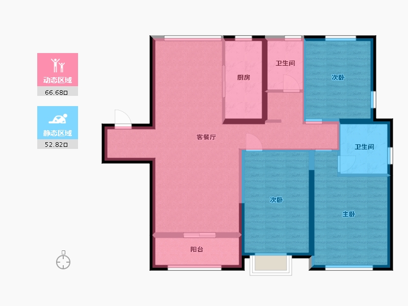 江苏省-盐城市-荣悦华府-107.25-户型库-动静分区