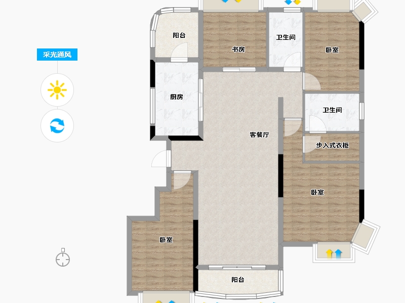 江苏省-南通市-碧桂园御湖半岛-140.23-户型库-采光通风