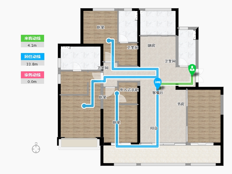 陕西省-西安市-绿城桂语蘭庭-166.00-户型库-动静线