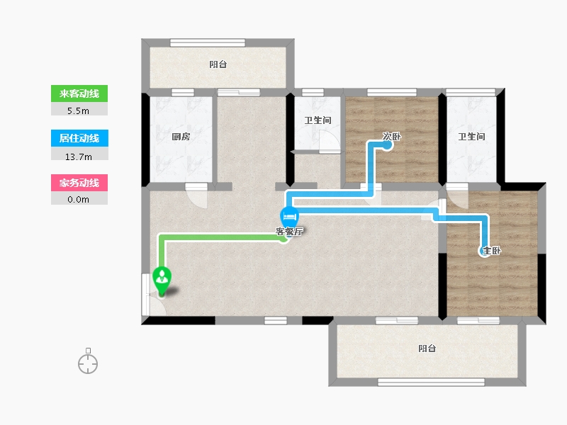 陕西省-西安市-中铁琉森水岸-87.99-户型库-动静线