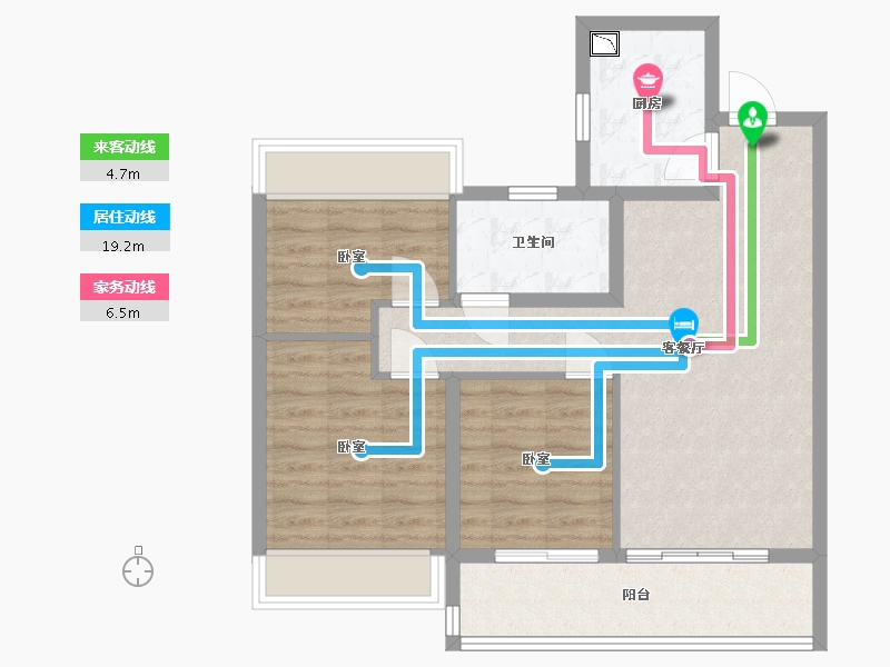 江苏省-苏州市-湖东未来-76.00-户型库-动静线