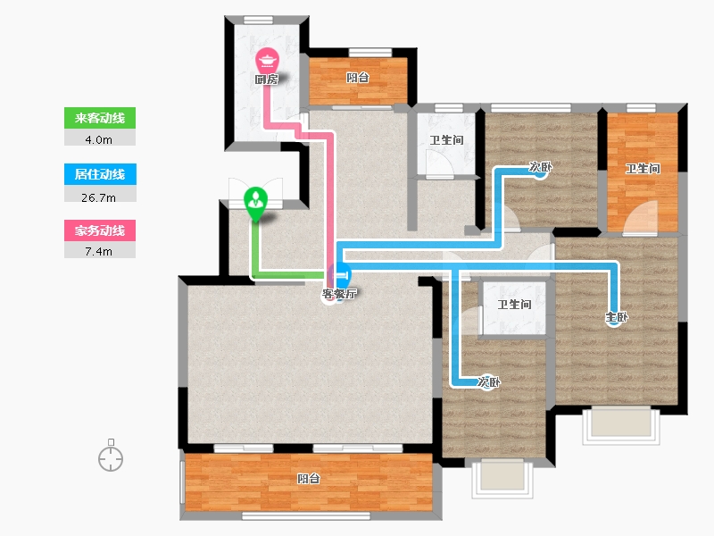 陕西省-西安市-中铁琉森水岸-122.71-户型库-动静线