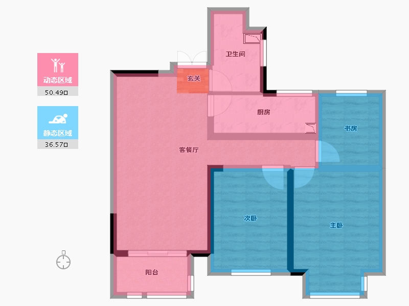 江苏省-常州市-凯纳公馆-76.57-户型库-动静分区