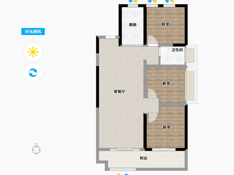 安徽省-宿州市-壹中·状元府-93.00-户型库-采光通风