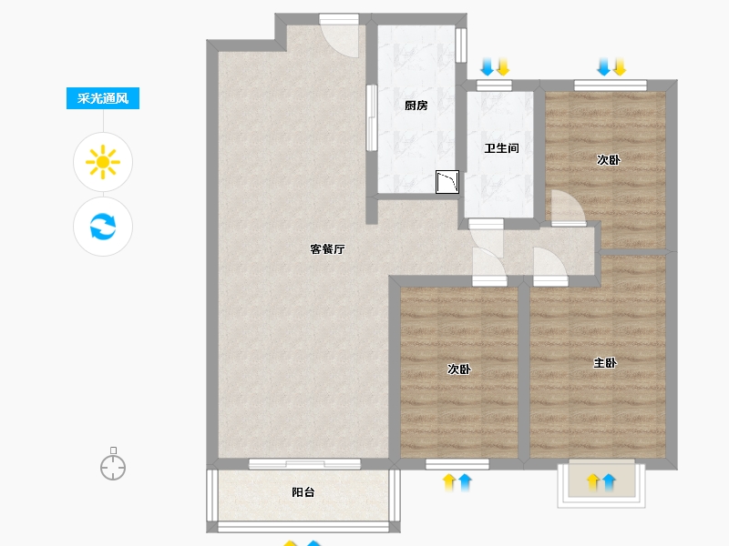 河北省-保定市-尚层名筑三期-87.00-户型库-采光通风