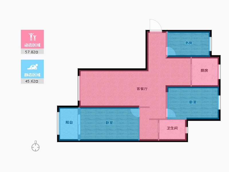 甘肃省-天水市-福田天水中心-92.53-户型库-动静分区