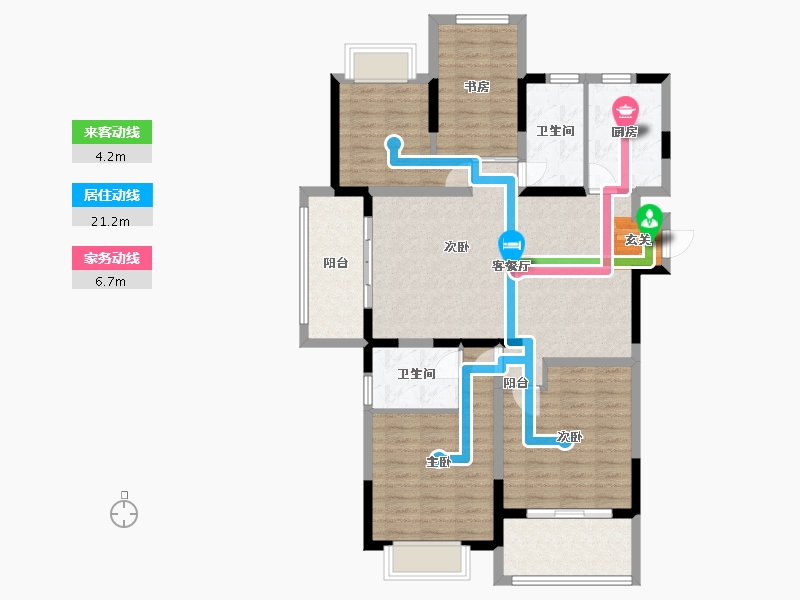 江苏省-南京市-紫艺华府-106.01-户型库-动静线