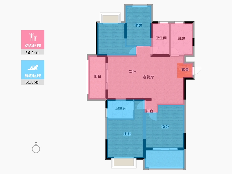 江苏省-南京市-紫艺华府-106.01-户型库-动静分区