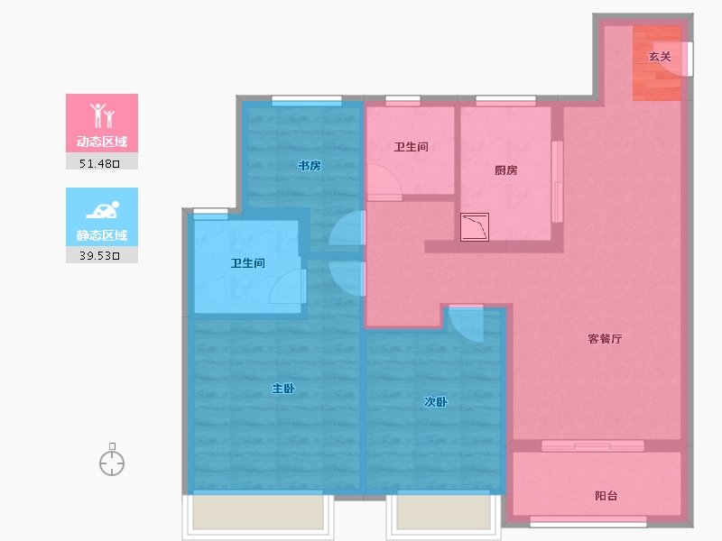 江苏省-南京市-保利观棠和府-81.00-户型库-动静分区