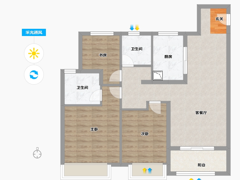 江苏省-南京市-保利观棠和府-81.00-户型库-采光通风