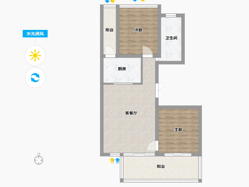 云南省-保山市-腾冲宝峰合院-69.94-户型库-采光通风