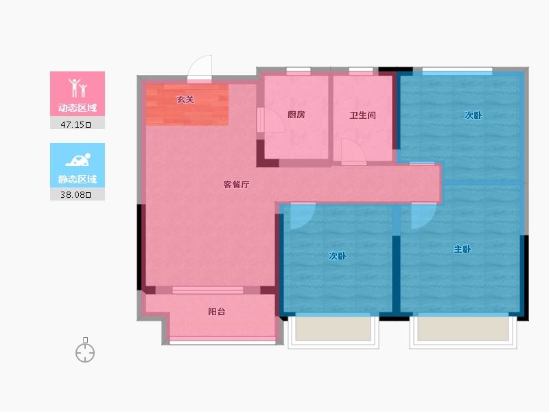 江苏省-苏州市-海伦堡星悦-76.00-户型库-动静分区