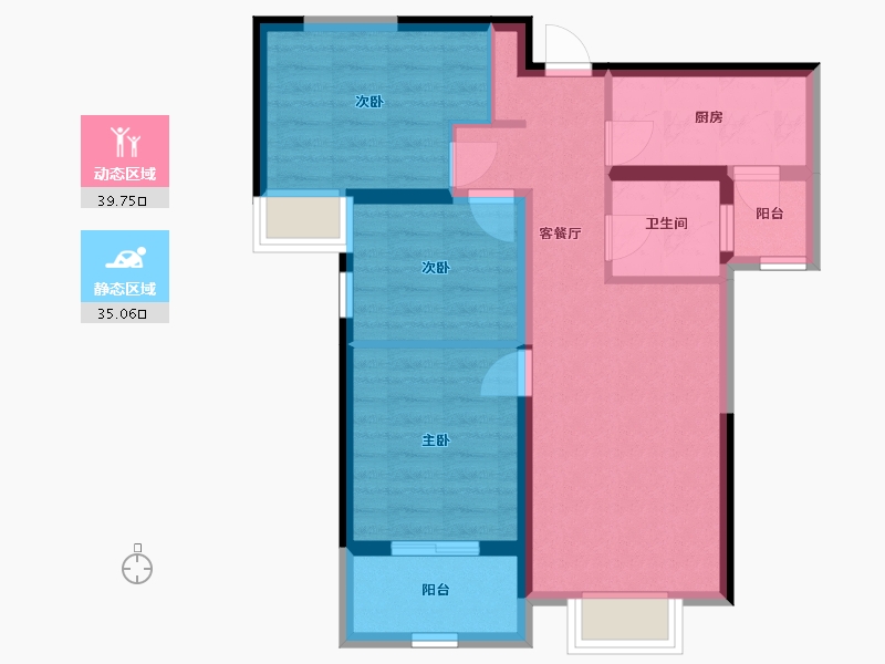 陕西省-西安市-中铁琉森水岸-65.77-户型库-动静分区