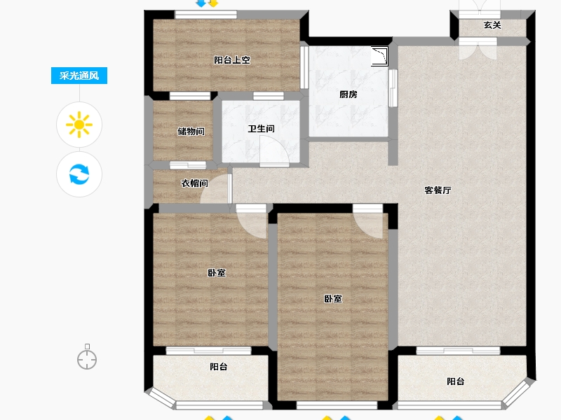 江苏省-南通市-绿地新都会-91.11-户型库-采光通风