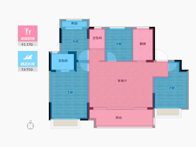 江苏省-苏州市-路劲璞玉澜岸-108.96-户型库-动静分区