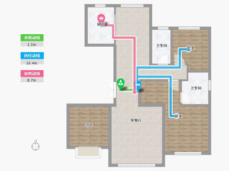 青海省-西宁市-三榆山水文园二期-114.00-户型库-动静线