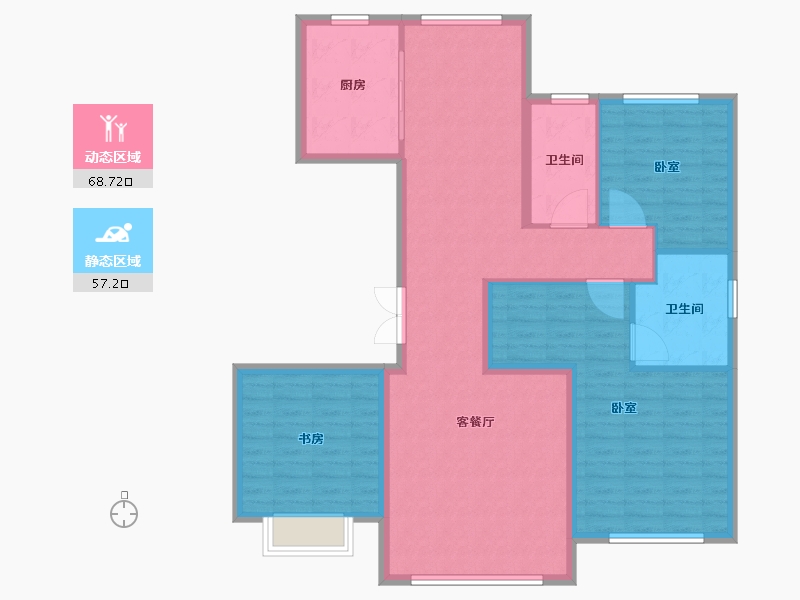 青海省-西宁市-三榆山水文园二期-114.00-户型库-动静分区