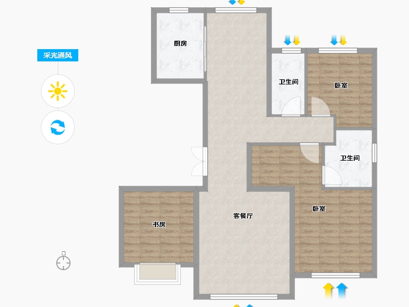 青海省-西宁市-三榆山水文园二期-114.00-户型库-采光通风