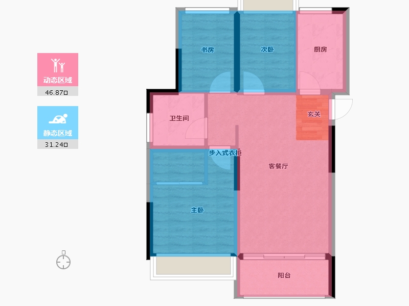 江苏省-南京市-紫艺华府-70.00-户型库-动静分区