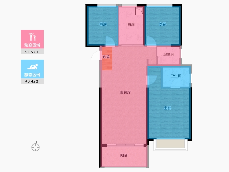 陕西省-西安市-紫薇铂樾府-82.23-户型库-动静分区