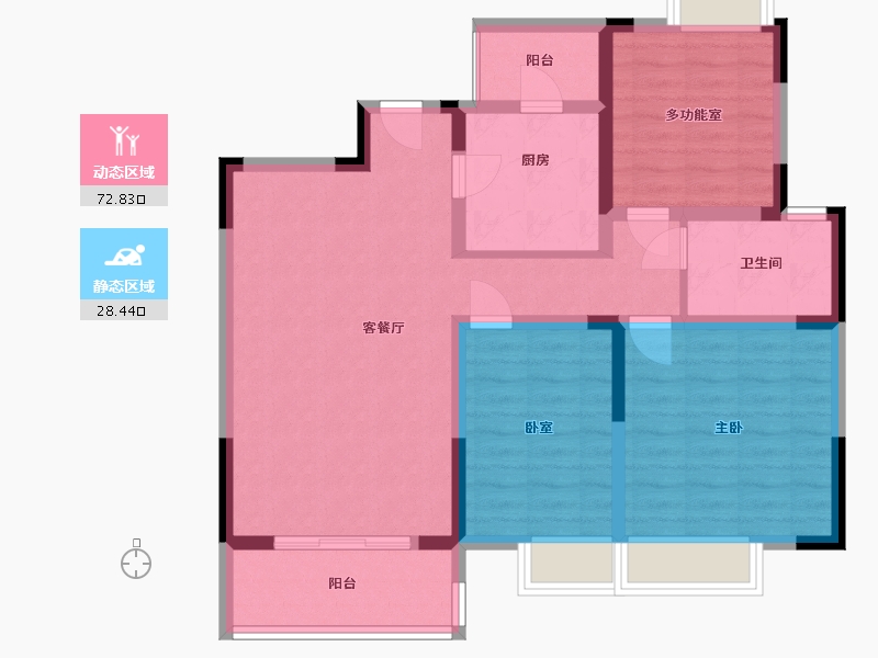 江苏省-苏州市-水漾花城花苑-90.00-户型库-动静分区