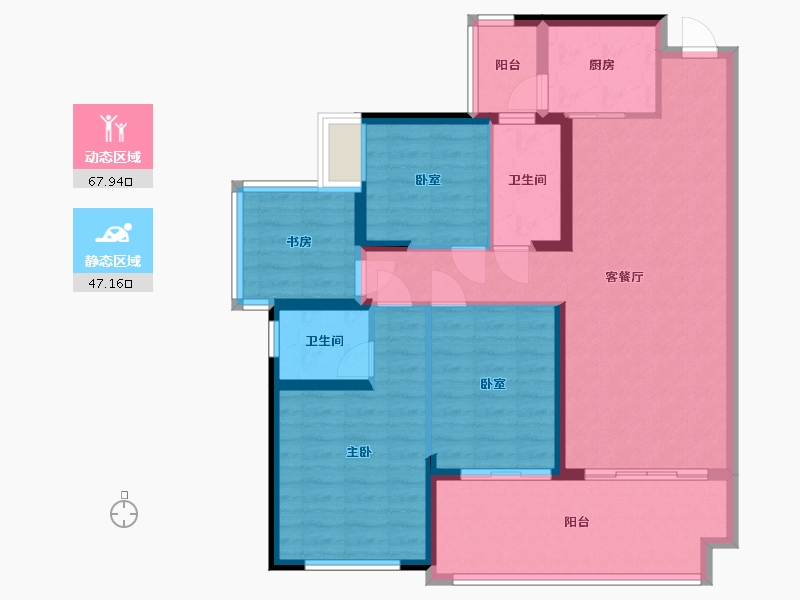 广西壮族自治区-玉林市-万昌东方韵-103.08-户型库-动静分区