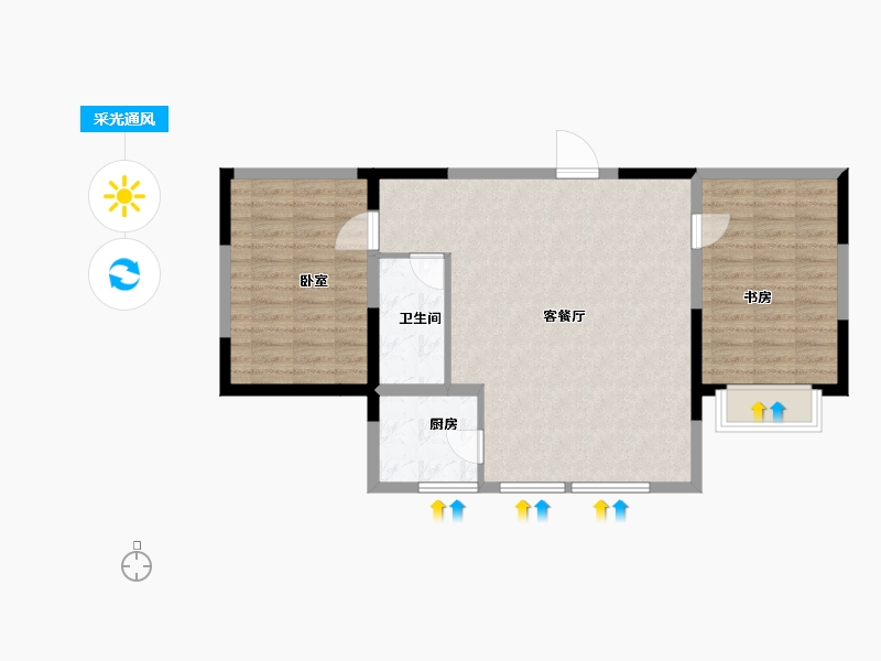 江苏省-南京市-华新城璟园-80.23-户型库-采光通风