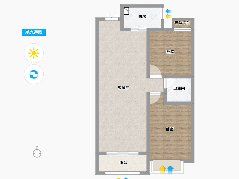 甘肃省-天水市-天麟名城苑-76.12-户型库-采光通风