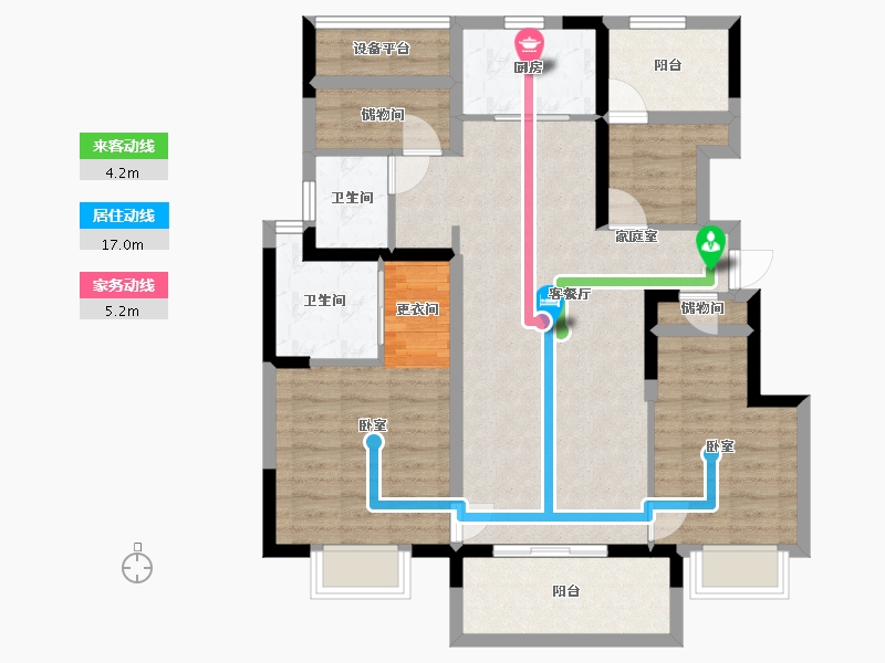 江苏省-苏州市-尚林华庭-94.00-户型库-动静线