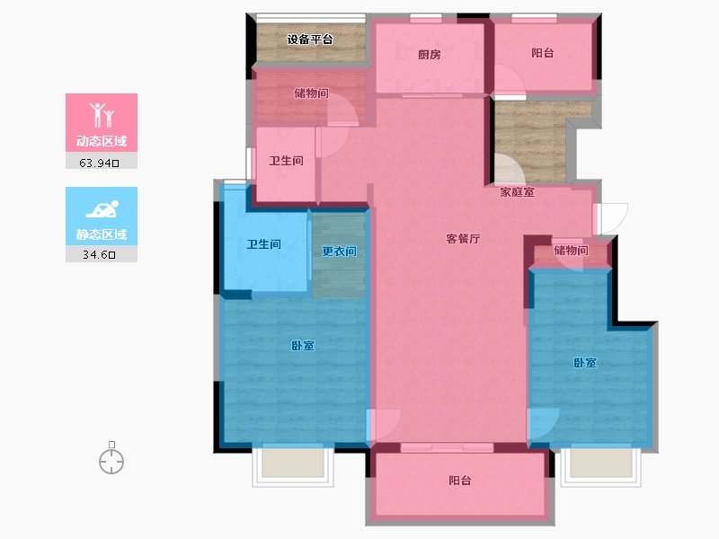 江苏省-苏州市-尚林华庭-94.00-户型库-动静分区