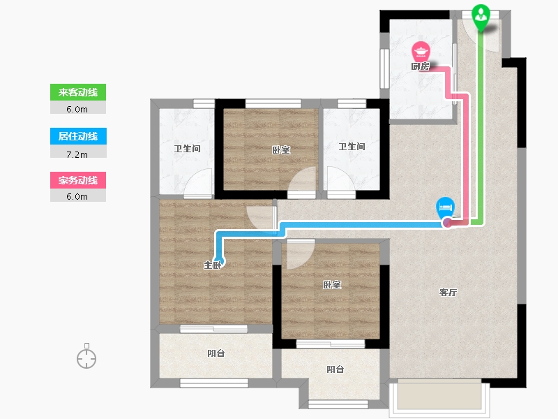 安徽省-宿州市-中骏·柏景湾-78.64-户型库-动静线