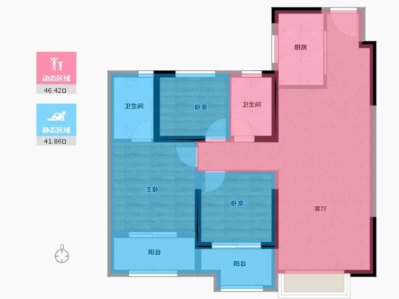 安徽省-宿州市-中骏·柏景湾-78.64-户型库-动静分区