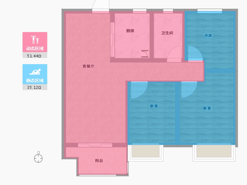 江苏省-徐州市-颐居隐山观湖-77.00-户型库-动静分区