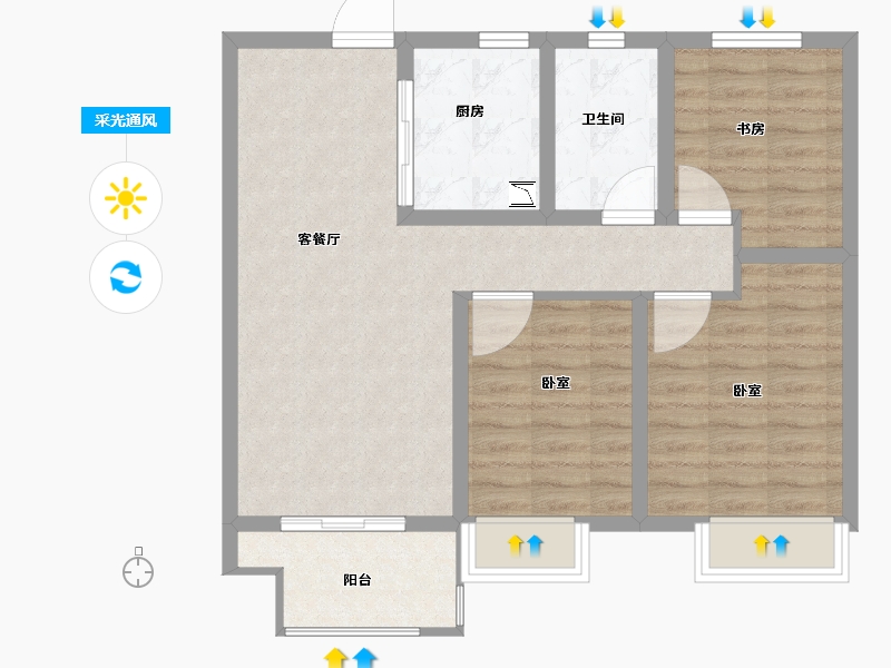 江苏省-徐州市-颐居隐山观湖-77.00-户型库-采光通风