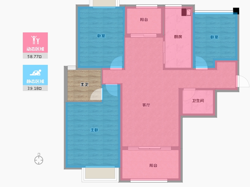 江苏省-苏州市-首开玖珑湾-91.84-户型库-动静分区