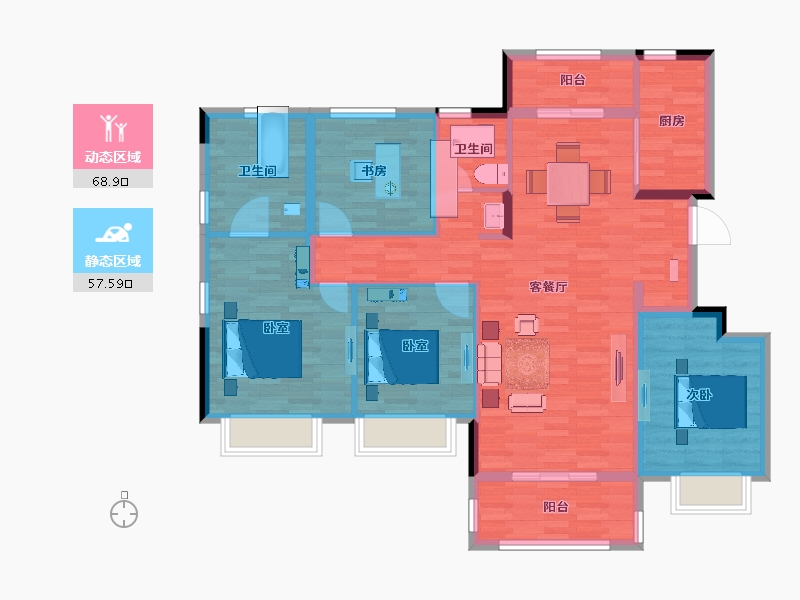 江苏省-南京市-樾山林语园-114.00-户型库-动静分区