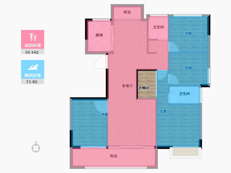 浙江省-台州市-鉴湖公馆-114.01-户型库-动静分区