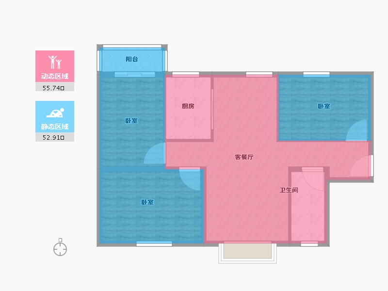 甘肃省-庆阳市-滨河星城-99.14-户型库-动静分区