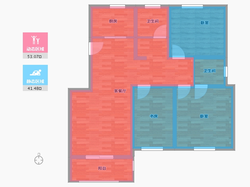 安徽省-宿州市-乾元山庄－藏珑府-83.99-户型库-动静分区