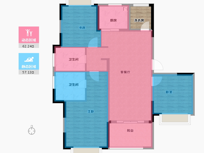 江苏省-南京市-华新城璟园-112.13-户型库-动静分区