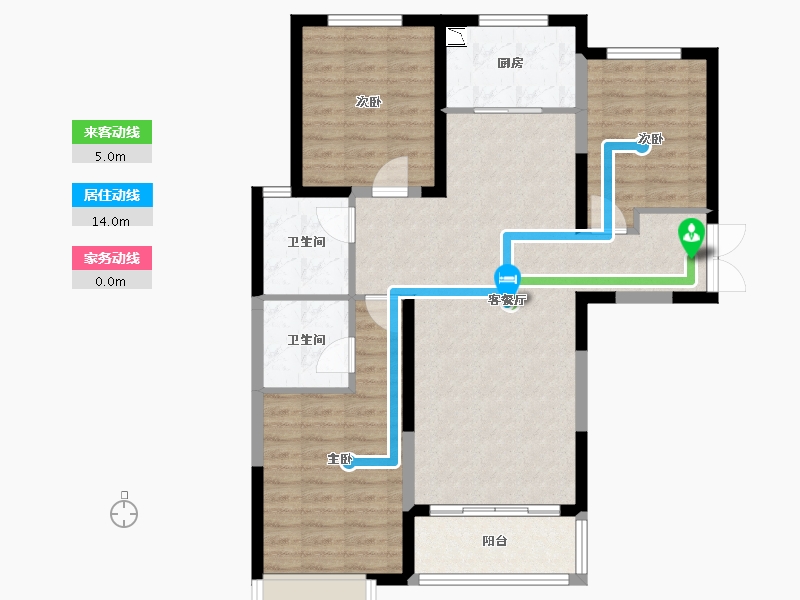 陕西省-榆林市-文昌·泰安里-91.15-户型库-动静线