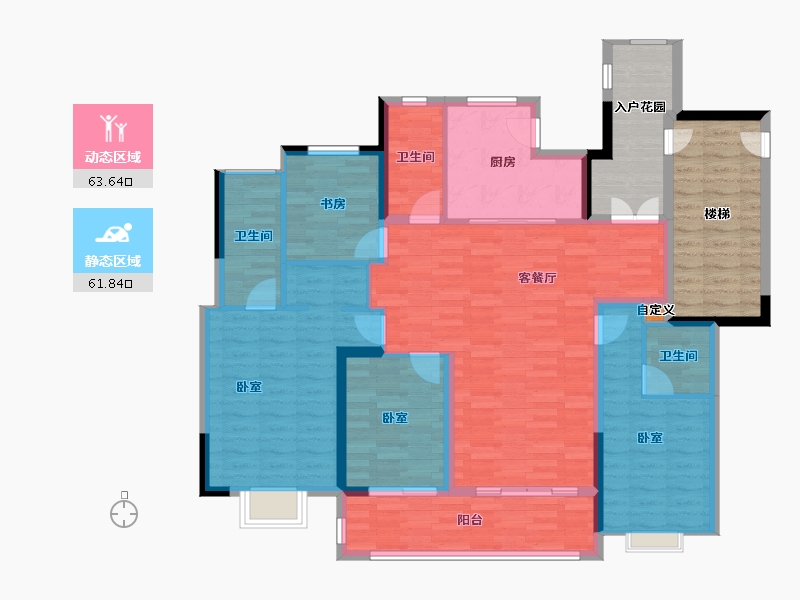 江苏省-常州市-新城璞樾春秋-132.99-户型库-动静分区