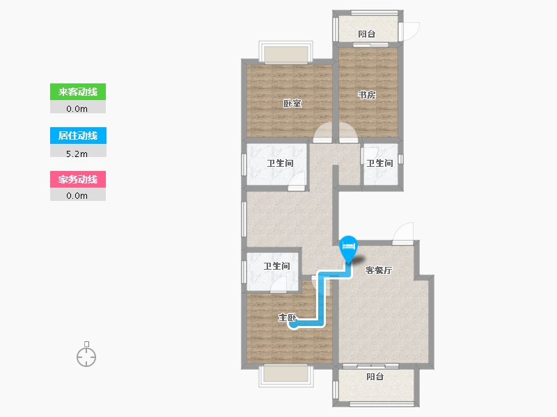 陕西省-西安市-加州壹号-103.08-户型库-动静线