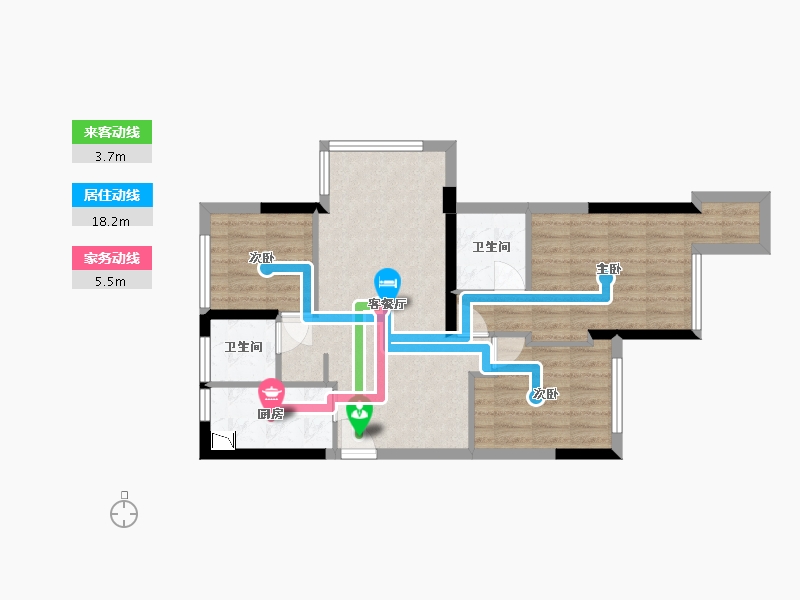 福建省-福州市-招商雍景湾-68.84-户型库-动静线