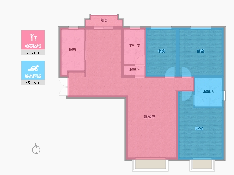 甘肃省-兰州市-天庆国际新城-98.00-户型库-动静分区