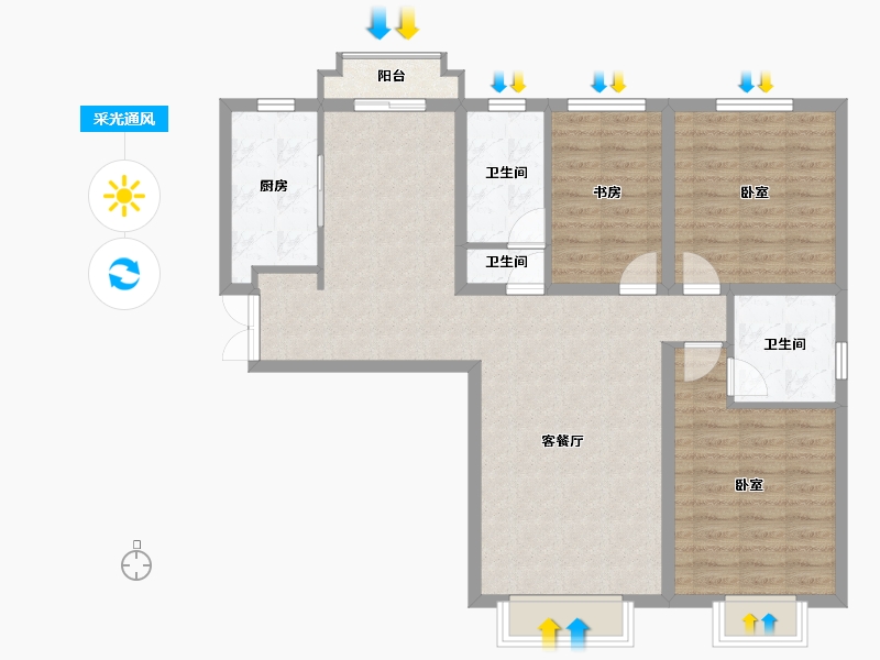 甘肃省-兰州市-天庆国际新城-98.00-户型库-采光通风