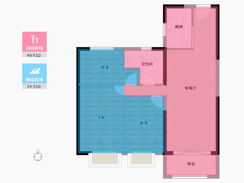 甘肃省-天水市-甘谷碧桂园-75.27-户型库-动静分区