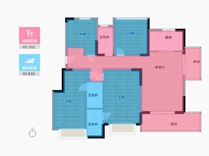 江苏省-苏州市-璀璨绿翠花园-108.00-户型库-动静分区