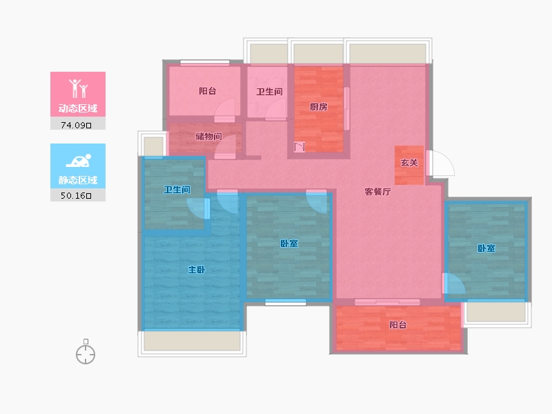 江苏省-苏州市-独墅湖西金悦花园-110.00-户型库-动静分区